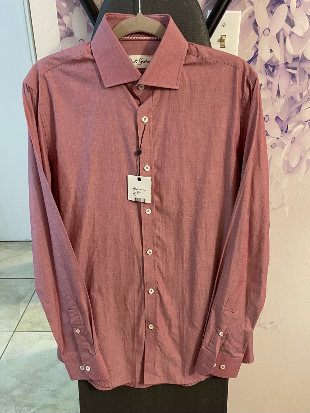 Robert Graham Men's Dusty Rose Button-Up Dress Shirt